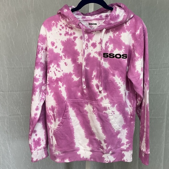 5SOS Pink Tie-Dye Hoodie - Picture 1 of 6